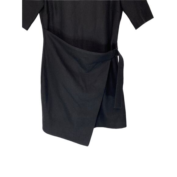 Kate Spade Saturday Black Short Sleeve Wool Blend Buckle Over Mini Dress Size 00 - Picture 4 of 10